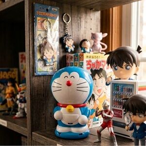 Vintage 2007 Doraemon KFC Promo Robot Rolling Cat Interactive Rolling Anime Toy